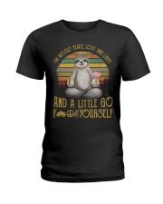 Sloths I'm Mosily Peace Love And Light Ladies T-Shirt tile