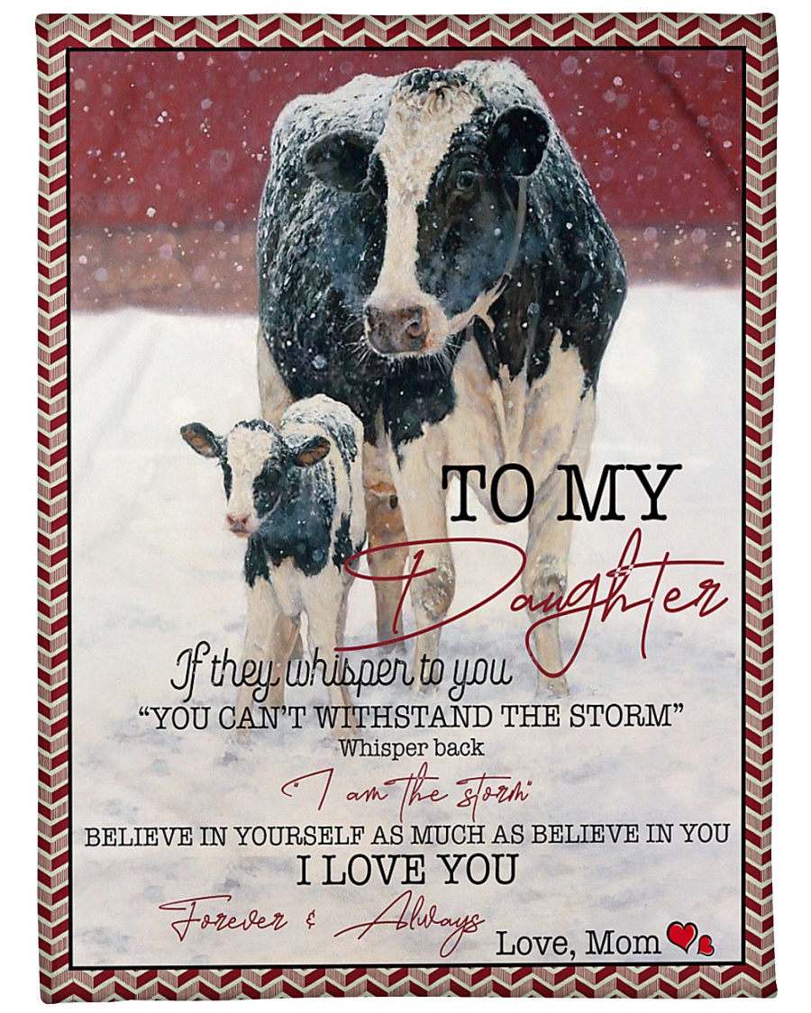 Cow To My Daughter Large Fleece Blanket - 60" x 80"