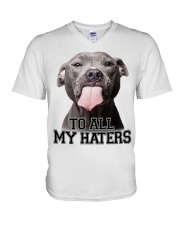 Pitbull To All My Haters V-Neck T-Shirt tile