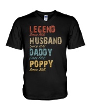 Father Legend Husband Daddy Poppy V-Neck T-Shirt tile