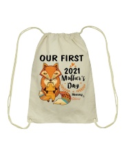 1st Mother's Day Our First Mother's Day 2021 Fox Drawstring Bag tile