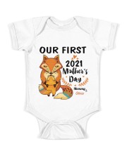 1st Mother's Day Our First Mother's Day 2021 Fox Baby Onesie front