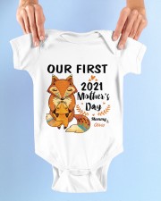 1st Mother's Day Our First Mother's Day 2021 Fox Baby Onesie garment-baby-onesie-lifestyle-front-02
