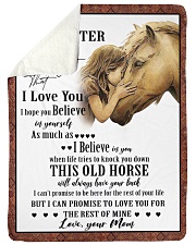 Horse To My Daughter Mom Graphic Design Large Sherpa Fleece Blanket - 60" x 80" thumbnail