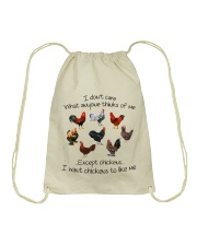 I DONT CARE Drawstring Bag tile