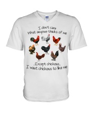I DONT CARE V-Neck T-Shirt tile