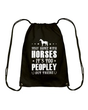 Stay Home With Horses Drawstring Bag thumbnail
