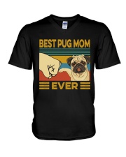 Best Pug Mom Vintage V-Neck T-Shirt tile