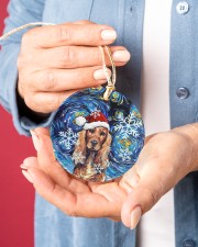 Dachshund Art Starry Night Circle ornament - single (porcelain) aos-circle-ornament-single-porcelain-lifestyles-01