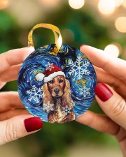 Dachshund Art Starry Night Circle ornament - single (porcelain) aos-circle-ornament-single-porcelain-lifestyles-08