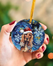 Dachshund Art Starry Night Circle ornament - single (porcelain) aos-circle-ornament-single-porcelain-lifestyles-09