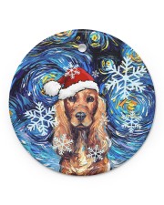 Dachshund Art Starry Night Circle ornament - single (porcelain) front