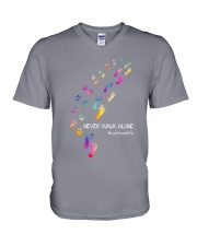Cat Mom Life Never Walk Alone V-Neck T-Shirt thumbnail