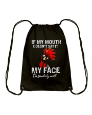 Chicken If My Mouth Doesn't Say Drawstring Bag tile