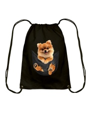 Pomeranian In Pocket Drawstring Bag thumbnail