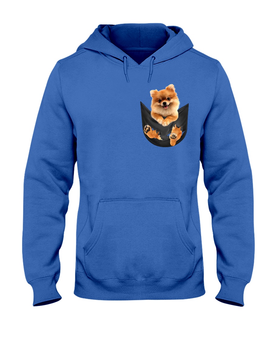 Pomeranian In Pocket Hooded Sweatshirt