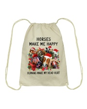 HORSE HORSES MAKE ME HAPPY Drawstring Bag tile