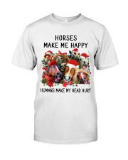 HORSE HORSES MAKE ME HAPPY Classic T-Shirt tile