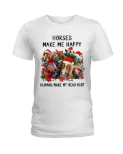 HORSE HORSES MAKE ME HAPPY Ladies T-Shirt tile