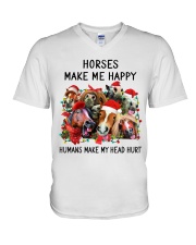 HORSE HORSES MAKE ME HAPPY V-Neck T-Shirt tile