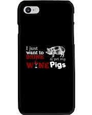 I just want to drink wine and pet my Pigs Phone Case thumbnail