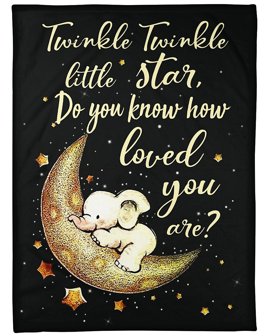 Elephant Funny Twinkle Little Star Graphic Design Large Fleece Blanket - 60" x 80"