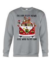 DOG ON A DARK DESERT HIGHWAY Crewneck Sweatshirt front