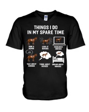 THINGS I DO IN MY SPARE TIME V-Neck T-Shirt tile