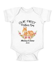 Mother Our First Mother's Day 2021 Deer Baby Onesie front