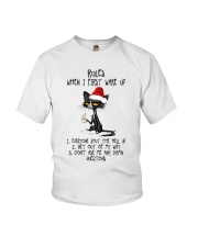 CAT RULES WHEN I FIRST WAKE UP Youth T-Shirt tile