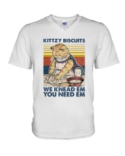 Cat Kittzy Biscuit V-Neck T-Shirt tile