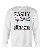 Easily Distracted By Dragonflies And Wine Crewneck Sweatshirt thumbnail