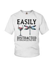 Easily Distracted By Dragonflies And Wine Youth T-Shirt thumbnail