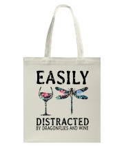 Easily Distracted By Dragonflies And Wine Tote Bag thumbnail