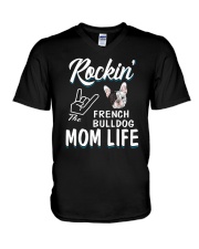 French Bulldog Mom Life V-Neck T-Shirt thumbnail
