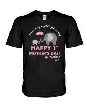You're Doing A Great Job 1st Mother's Day Elephant V-Neck T-Shirt tile