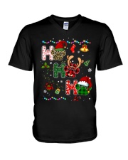 DOG HO HO HO V-Neck T-Shirt tile