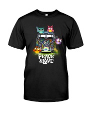 PEACE AND LOVE - OWL Classic T-Shirt front