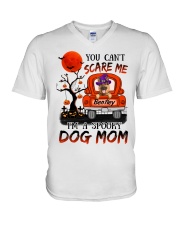 Personalized German Shepherd You Can't Scare Me I'm A Spooky Dog Mom V-Neck T-Shirt tile