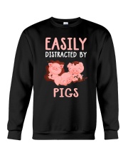 Easily Distracted By Pigs Crewneck Sweatshirt thumbnail