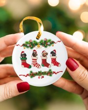 Dachshund Merry Christmas Circle ornament - single (porcelain) aos-circle-ornament-single-porcelain-lifestyles-08