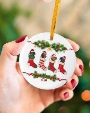 Dachshund Merry Christmas Circle ornament - single (porcelain) aos-circle-ornament-single-porcelain-lifestyles-09