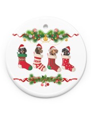 Dachshund Merry Christmas Circle ornament - single (porcelain) front