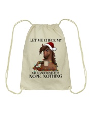 HORSE LET ME CHECK Drawstring Bag tile