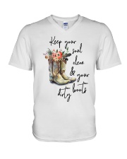 KEEP YOUR SOUL CLEAN V-Neck T-Shirt tile