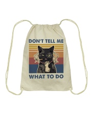Cat Dont Tell Me Drawstring Bag tile