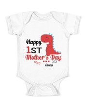Mother Our First Mother's Day 2021 Dinosaur Baby Onesie front