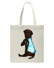 Chocolate Labrador I Love Mom Tattoo Tote Bag thumbnail