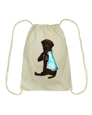 Chocolate Labrador I Love Mom Tattoo Drawstring Bag thumbnail