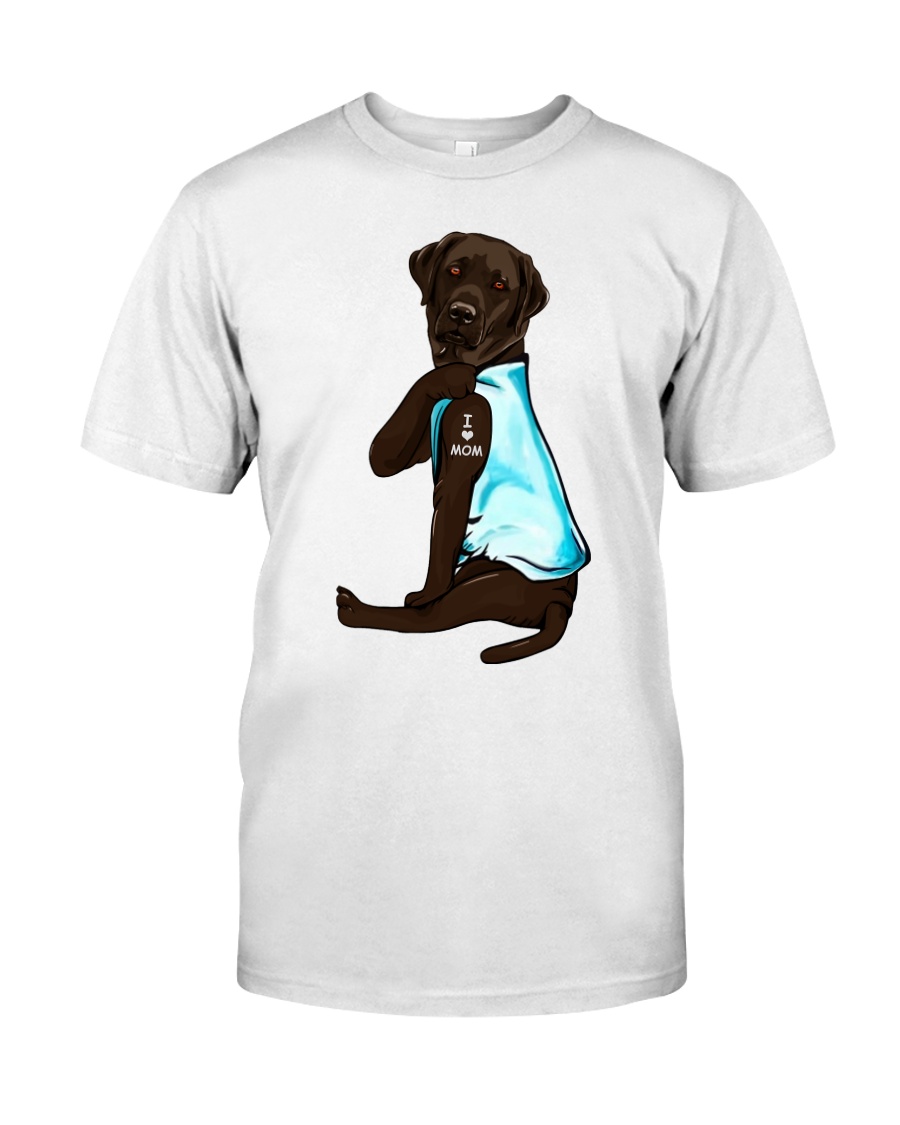 Chocolate Labrador I Love Mom Tattoo Classic T-Shirt
